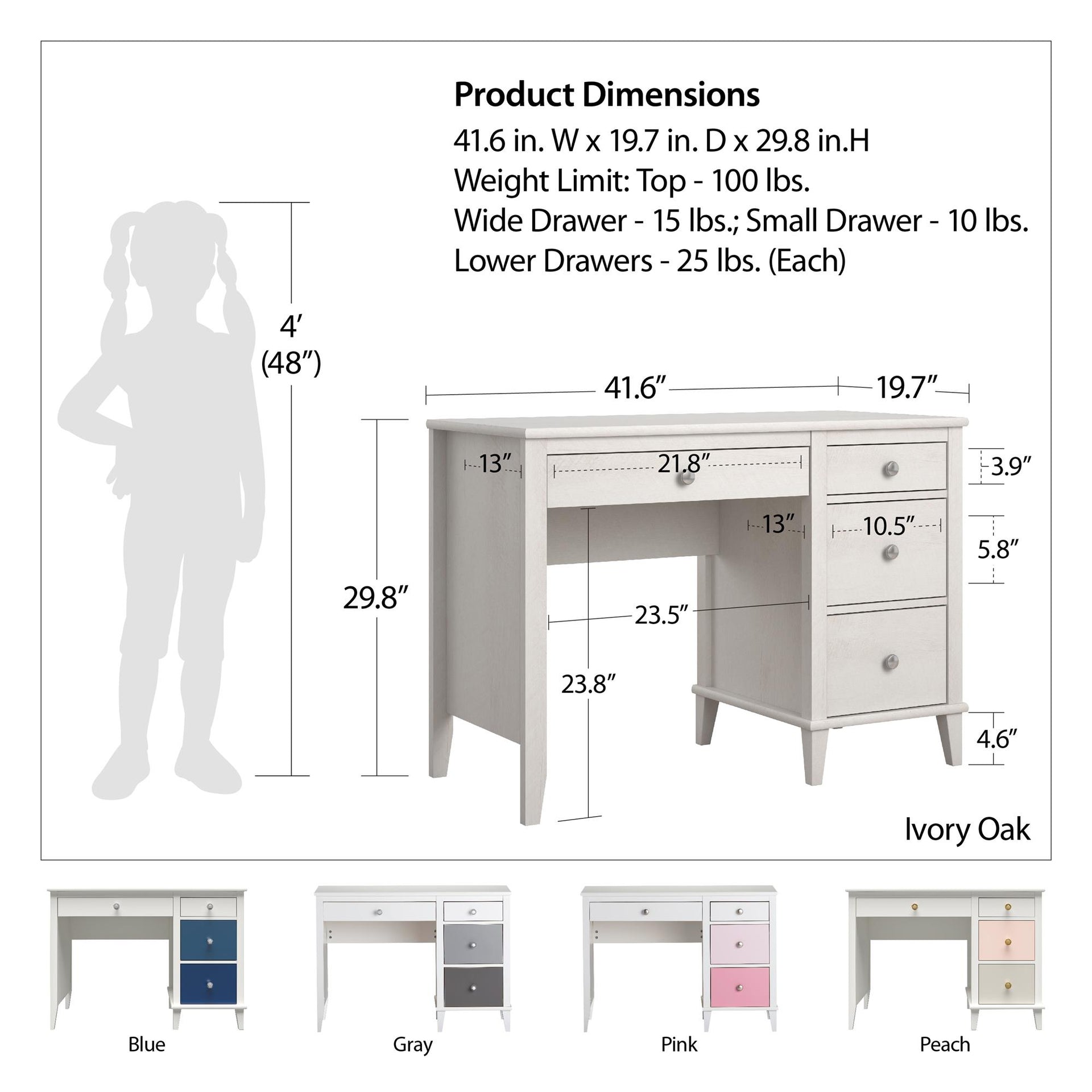 Monarch Hill Poppy Kids' Desk - Gray
