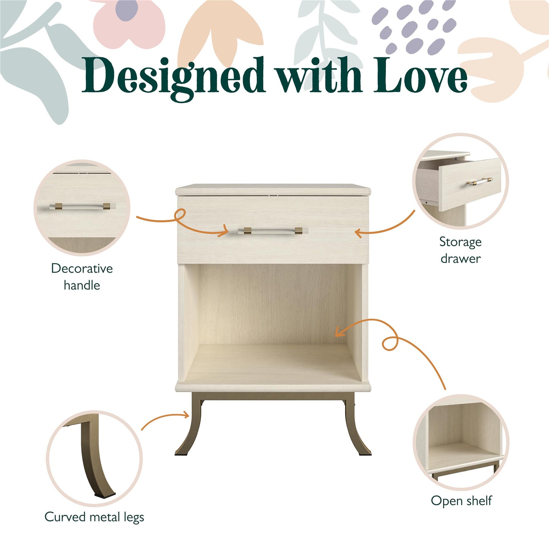 Monarch Hill Clementine White Nightstand - Ivory Oak