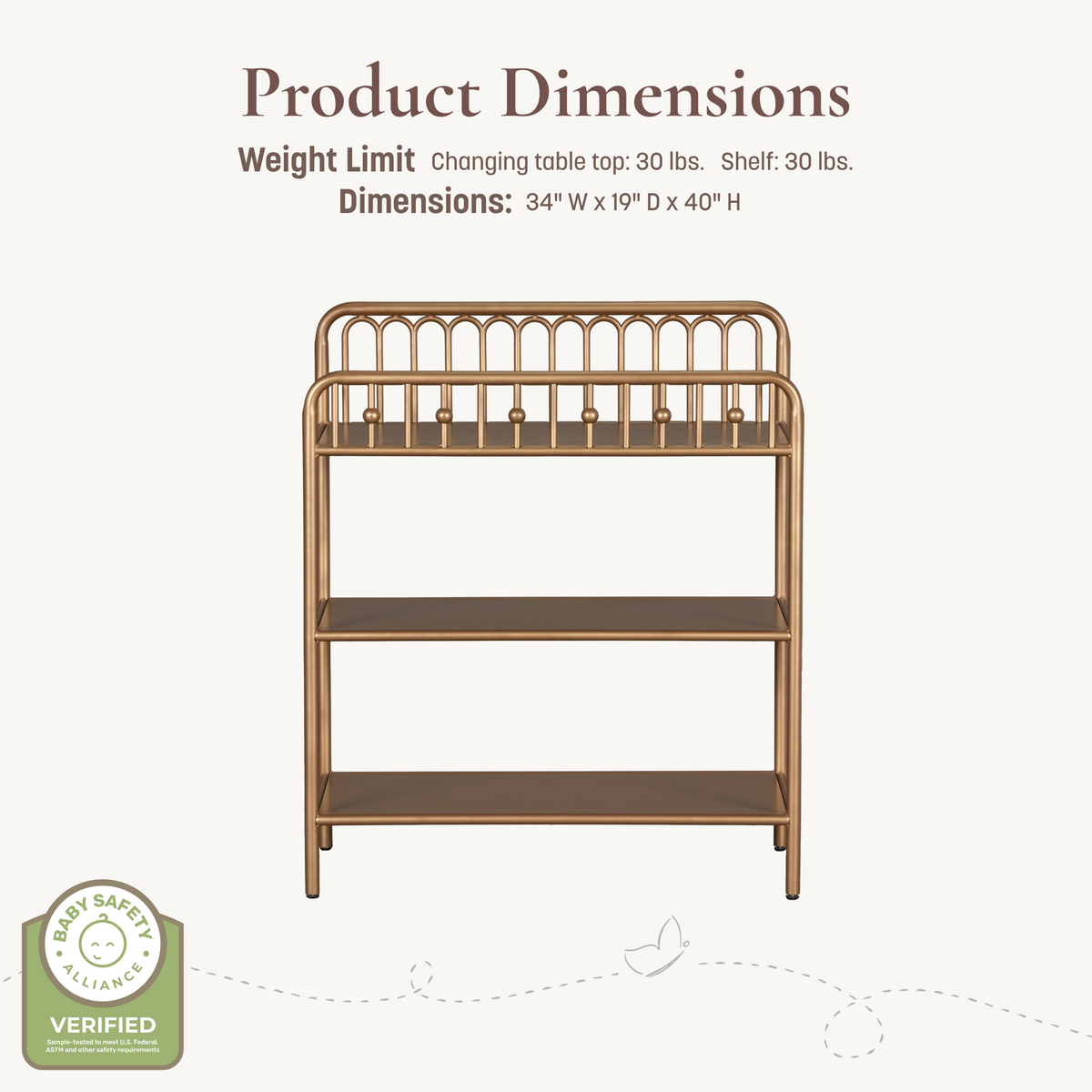 Monarch Hill Ivy Metal Changing Table