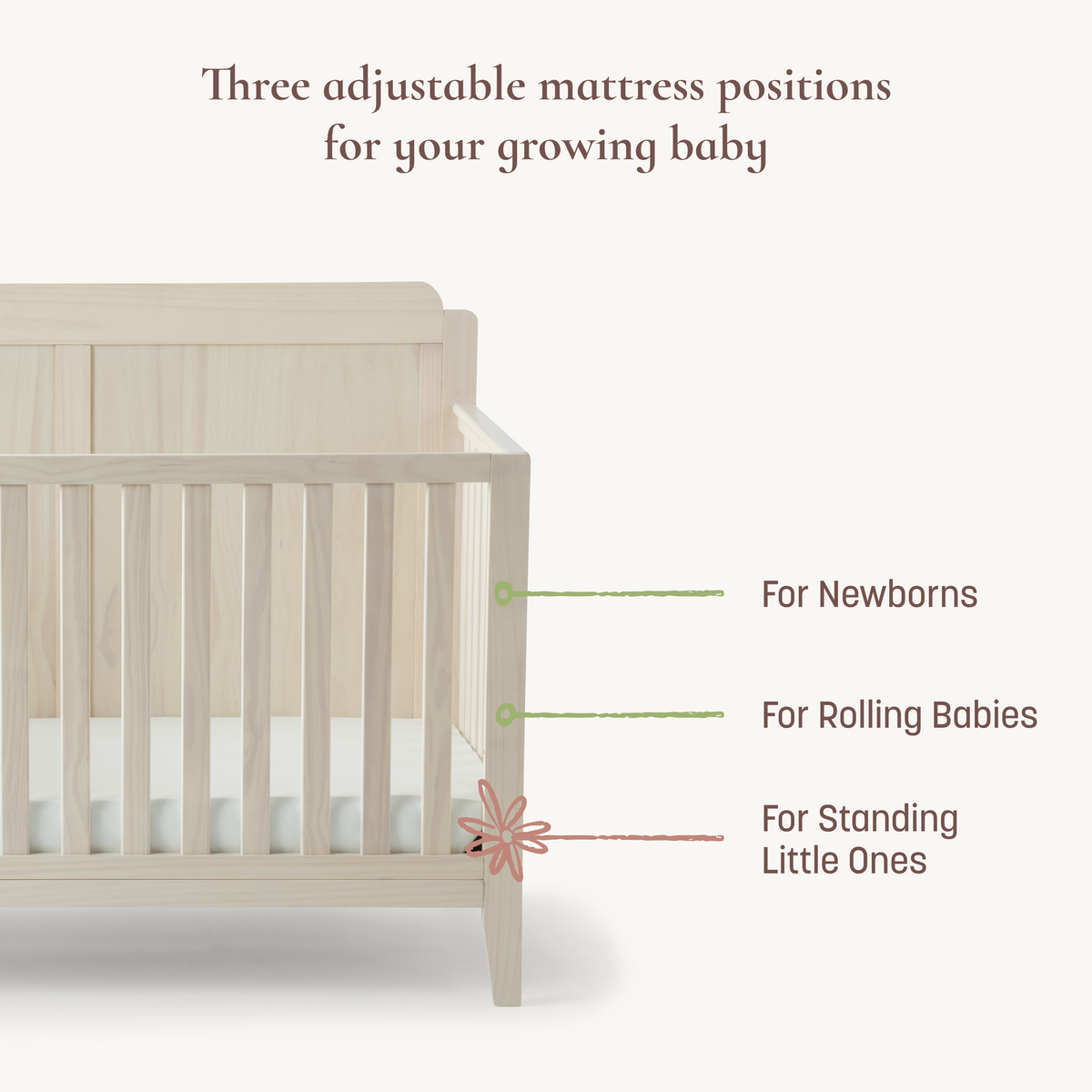 Little Seeds Sprig 6-in-1 Convertible Crib