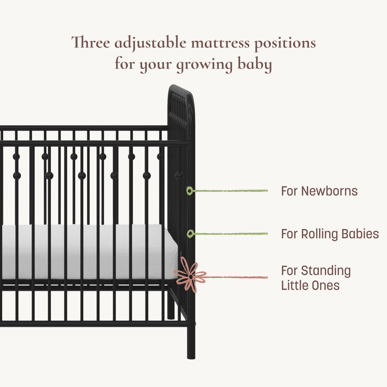 Monarch Hill Ivy Metal Baby Crib