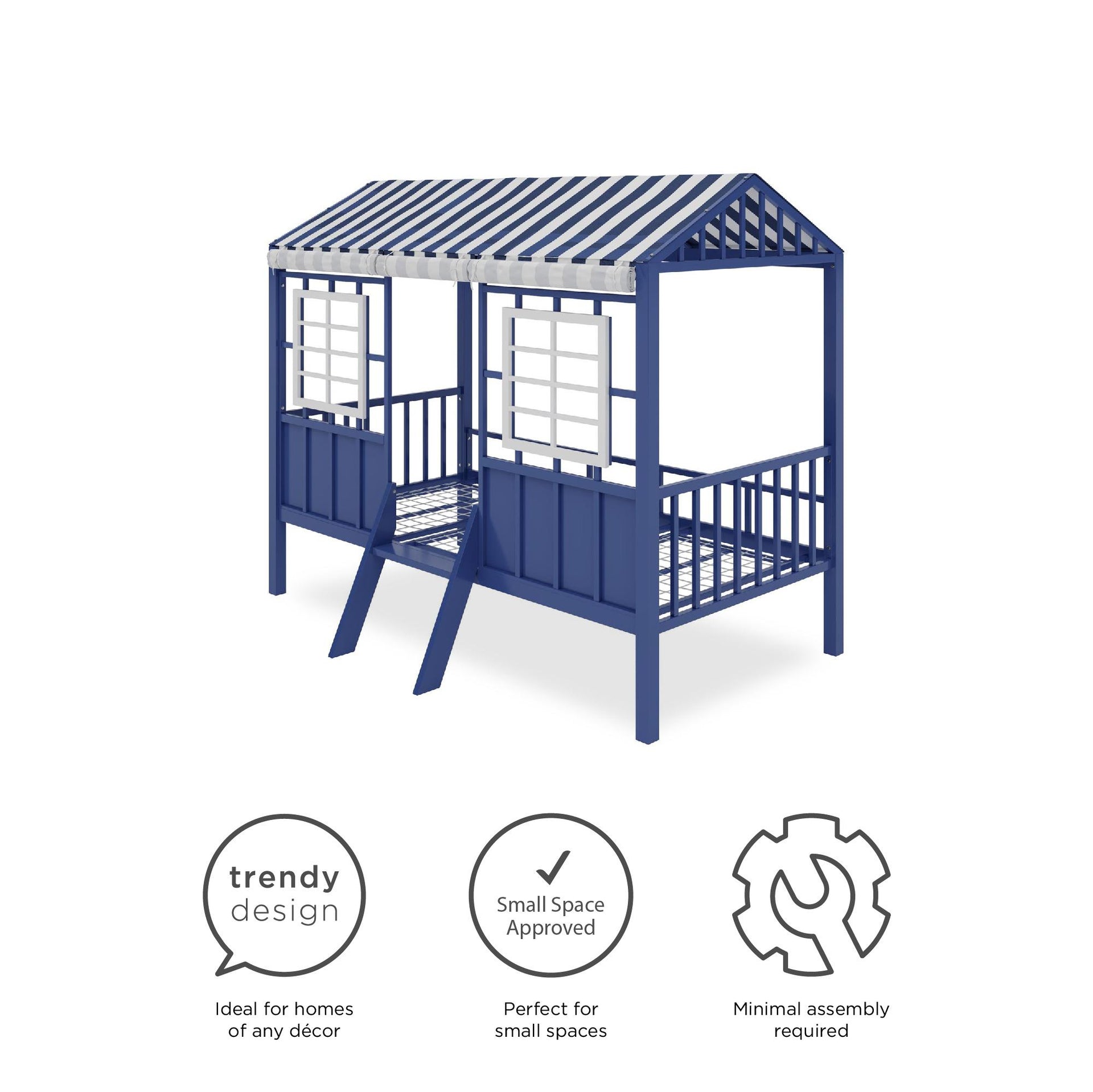 Little Seeds Rowan Valley Forest Loft Bed - Blue - Twin