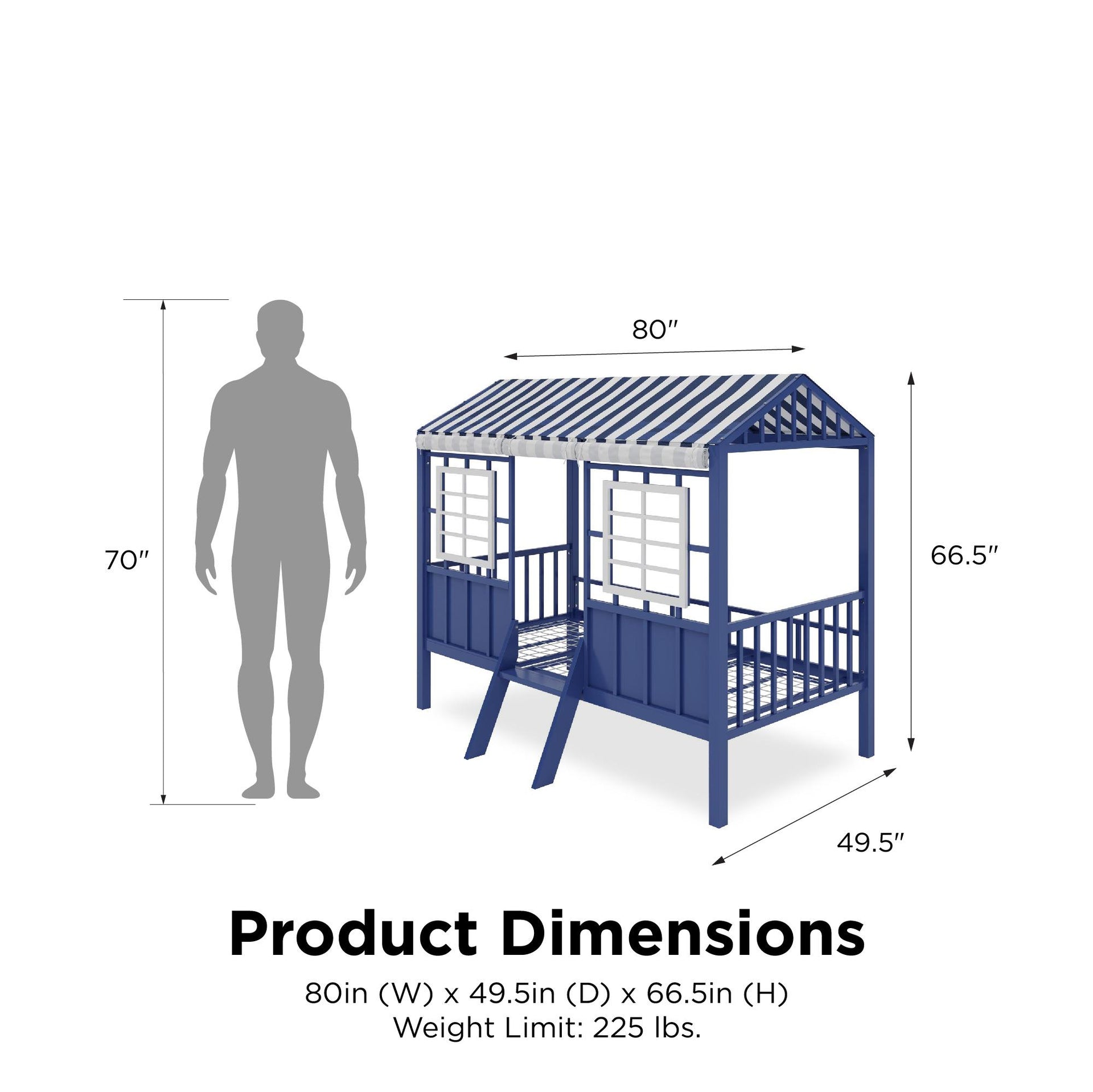 Little Seeds Rowan Valley Forest Loft Bed - Blue - Twin