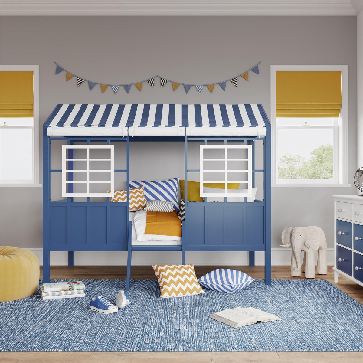 Little Seeds Rowan Valley Forest Loft Bed - Blue - Twin