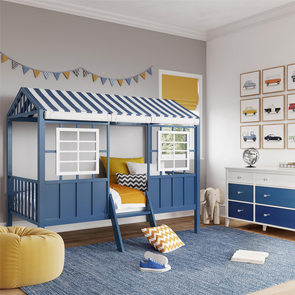 Little Seeds Rowan Valley Forest Loft Bed - Blue - Twin