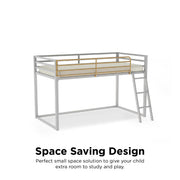 Little Seeds Monarch Hill Haven Twin Metal Junior Loft Bed - Dove Gray - Twin