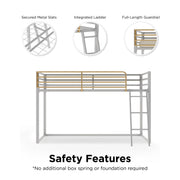 Little Seeds Monarch Hill Haven Twin Metal Junior Loft Bed - Dove Gray - Twin