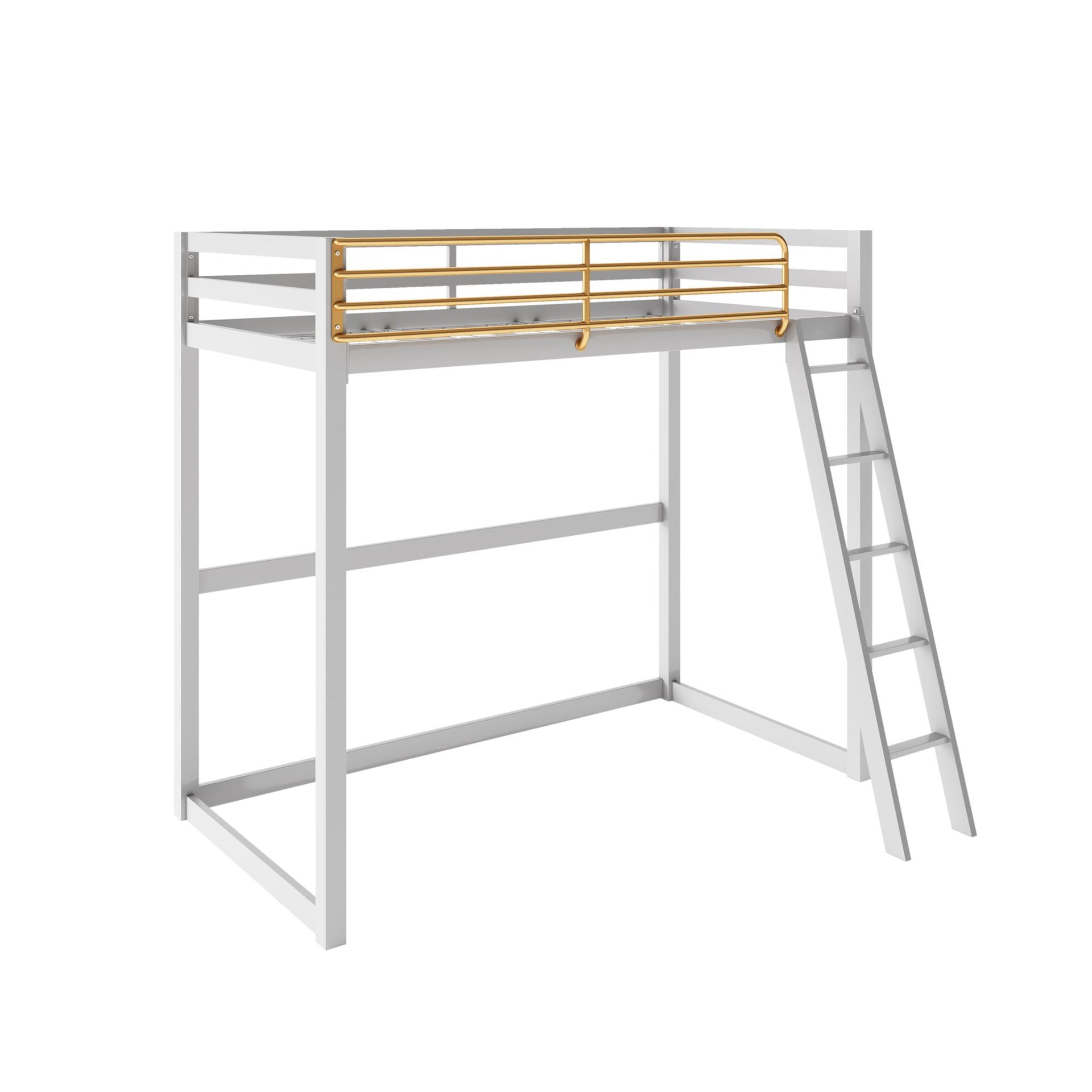 Little Seeds Monarch Hill Haven Metal Loft Bed - Dove Gray - Twin