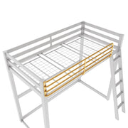Little Seeds Monarch Hill Haven Metal Loft Bed - Dove Gray - Twin