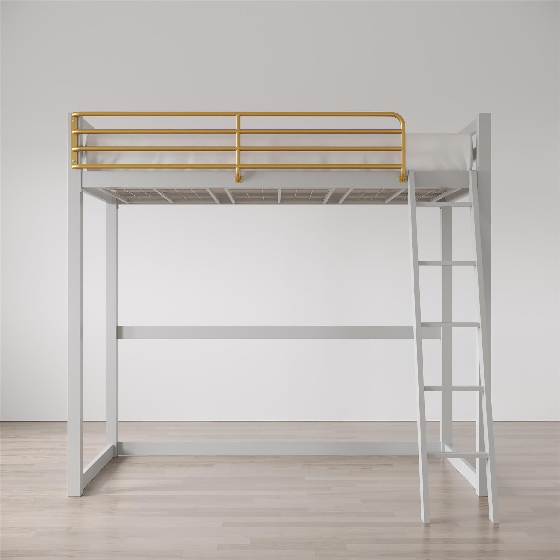 Little Seeds Monarch Hill Haven Metal Loft Bed - Dove Gray - Twin