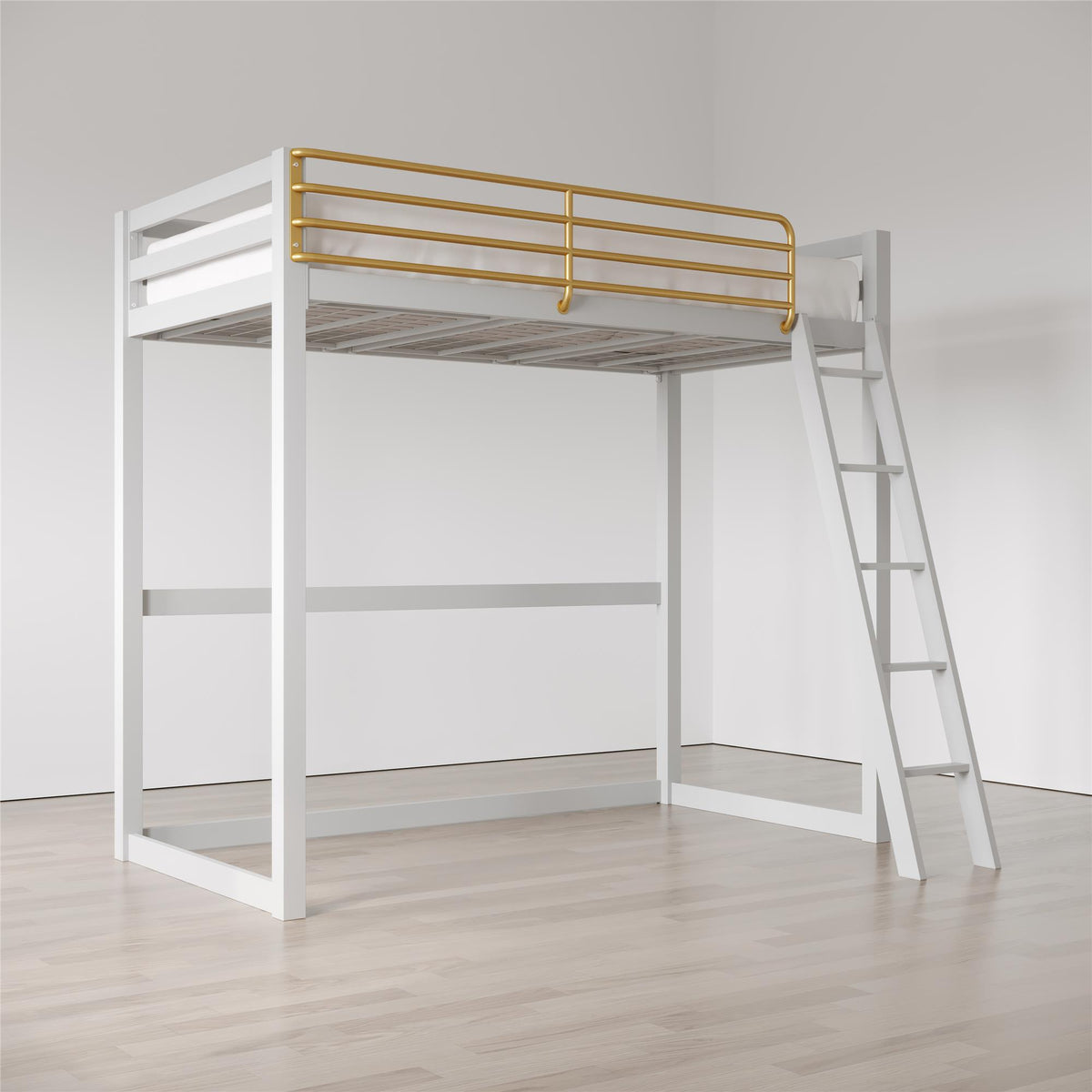 Little Seeds Monarch Hill Haven Metal Loft Bed - Dove Gray - Twin