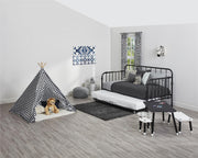 Little Seeds Monarch Hill Wren Metal Daybed with Trundle - Black - Twin