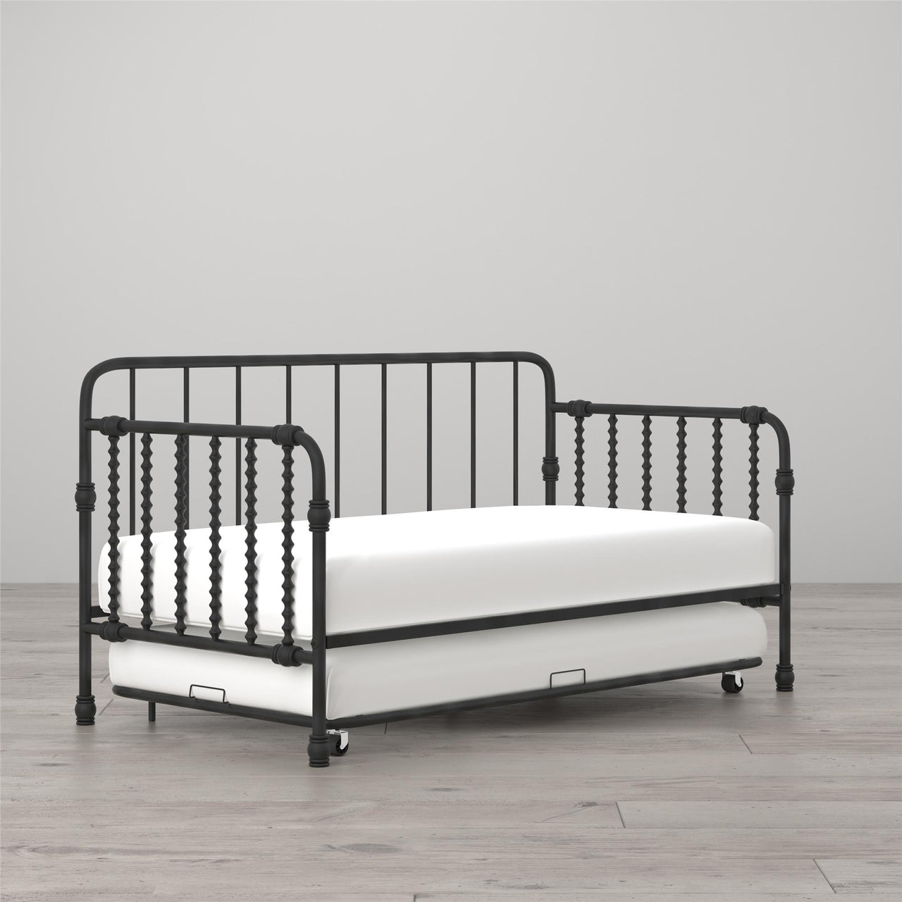 Little Seeds Monarch Hill Wren Metal Daybed with Trundle - Black - Twin