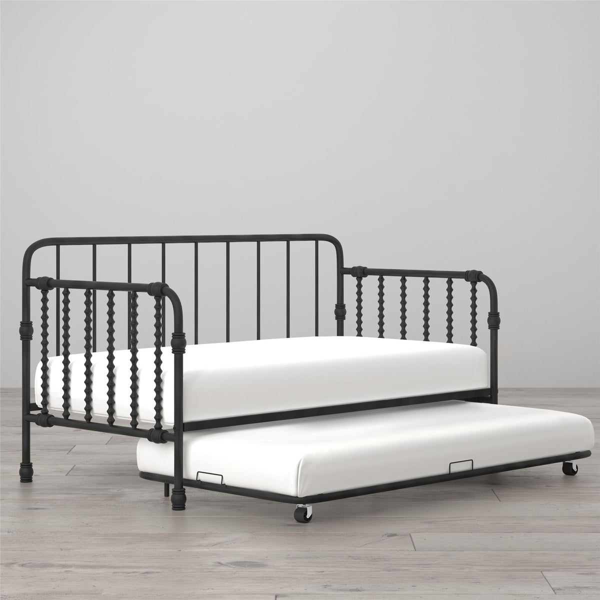 Little Seeds Monarch Hill Wren Metal Daybed with Trundle - Black - Twin