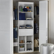 Grow with Me White Adjustable Kids' Closet Organizer System - White