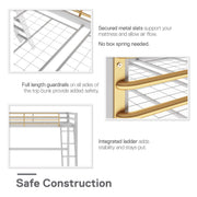 Little Seeds Monarch Hill Haven Metal Loft Bed - Dove Gray - Twin