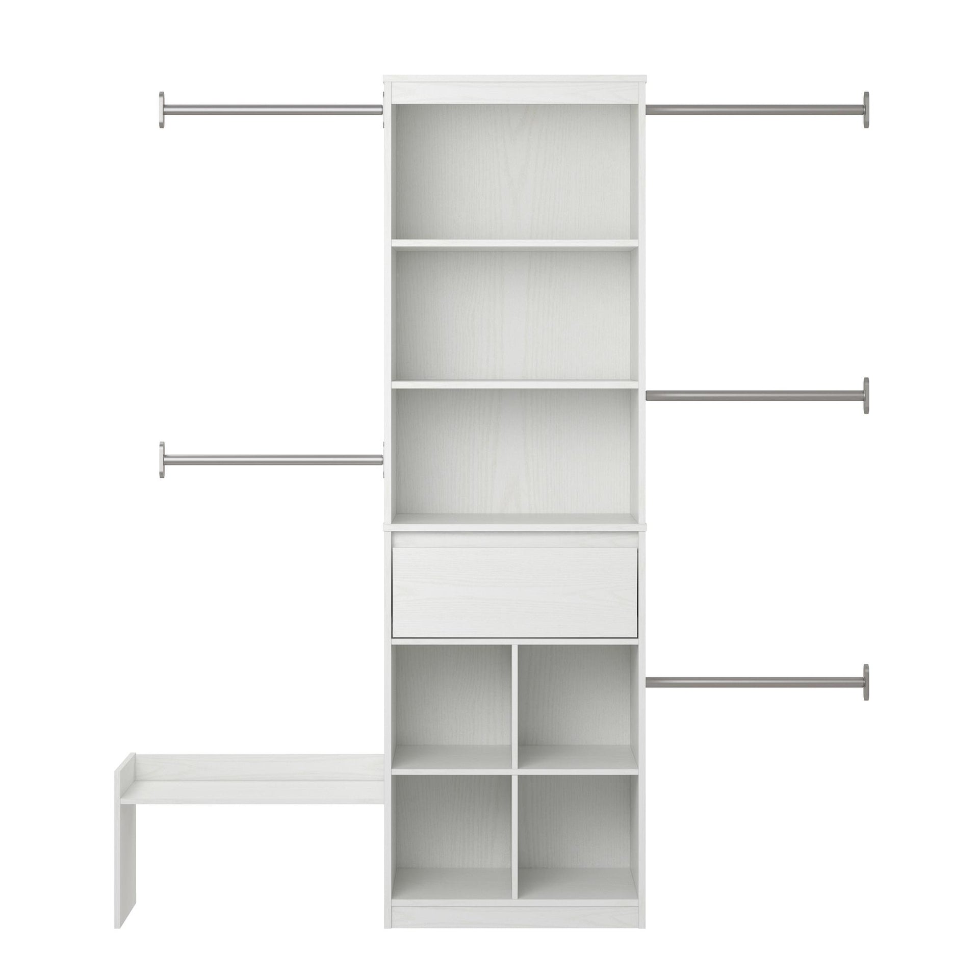 Grow with Me White Adjustable Kids' Closet Organizer System - White
