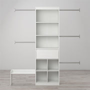 Grow with Me White Adjustable Kids' Closet Organizer System - White