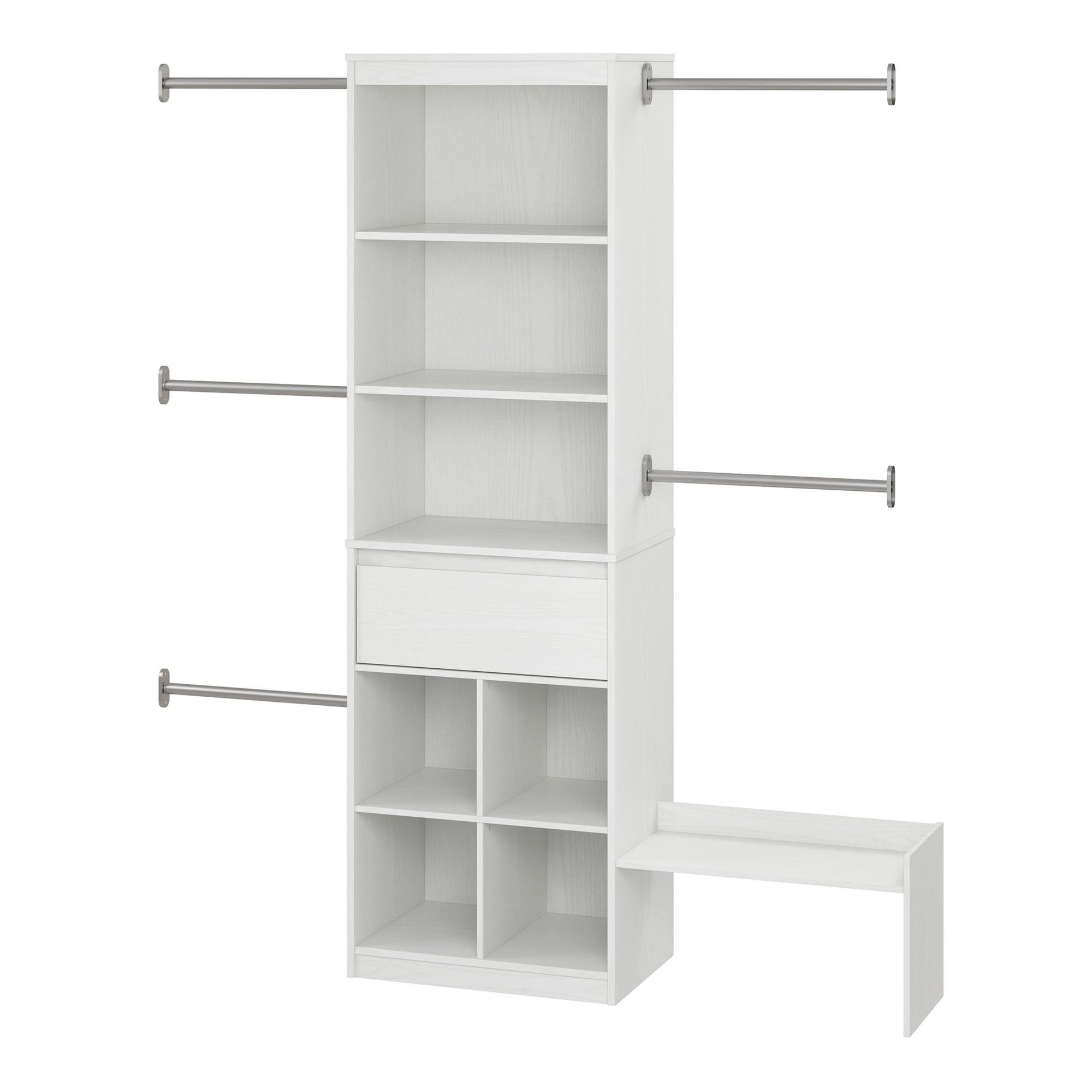Grow with Me White Adjustable Kids' Closet Organizer System - White
