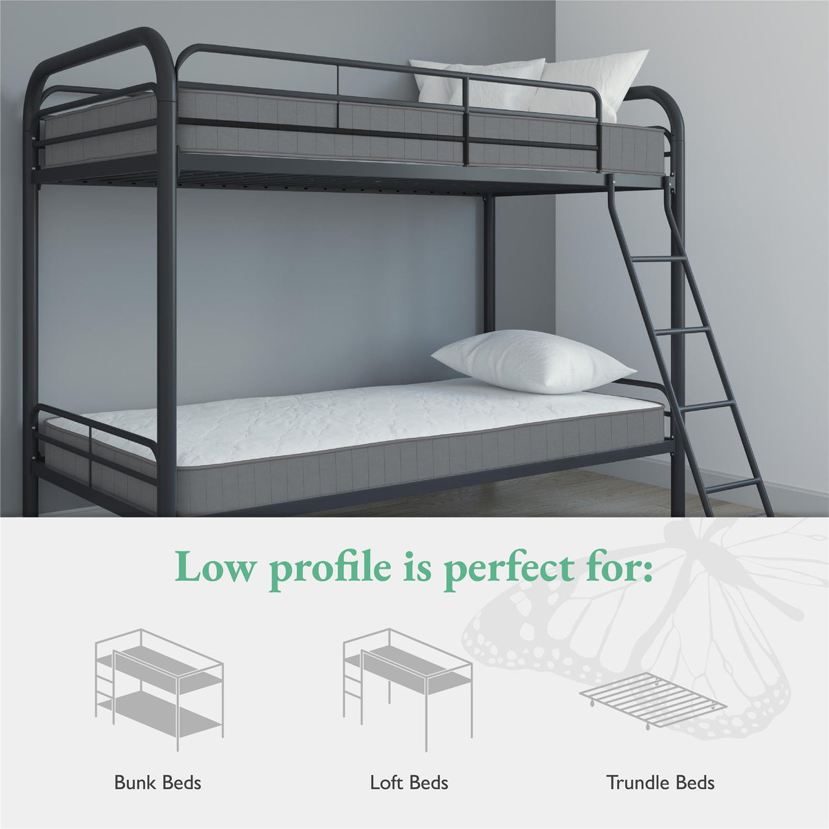 Little Seeds Moonglow 6" Reversible Bonnell Coil Mattress - White - Full