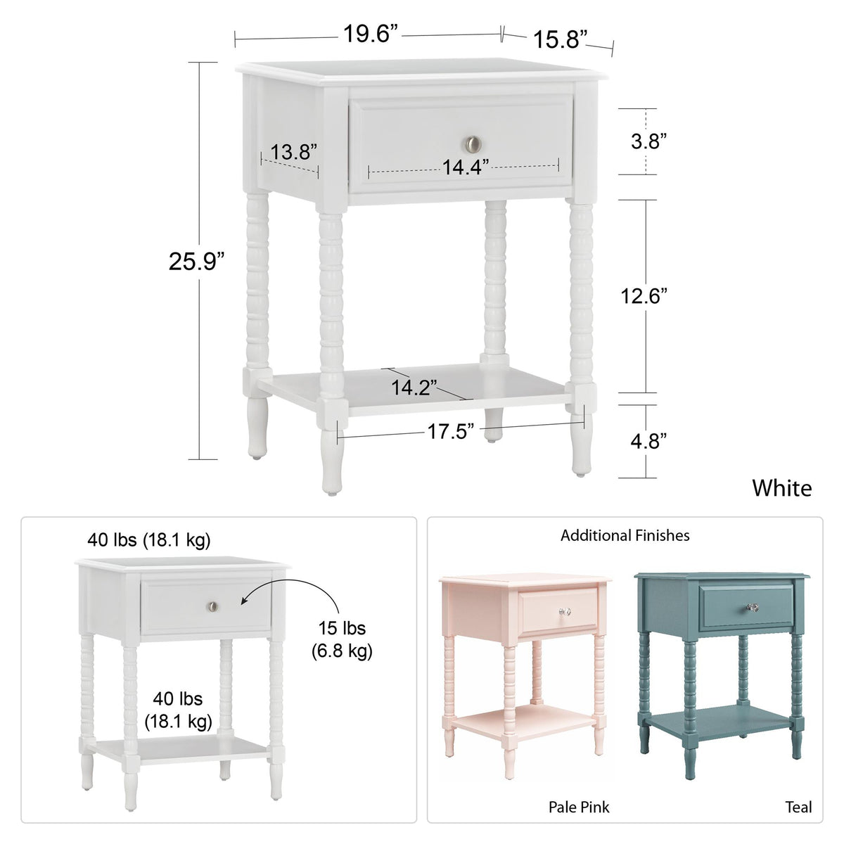 Rowan Valley Linden Nightstand - White