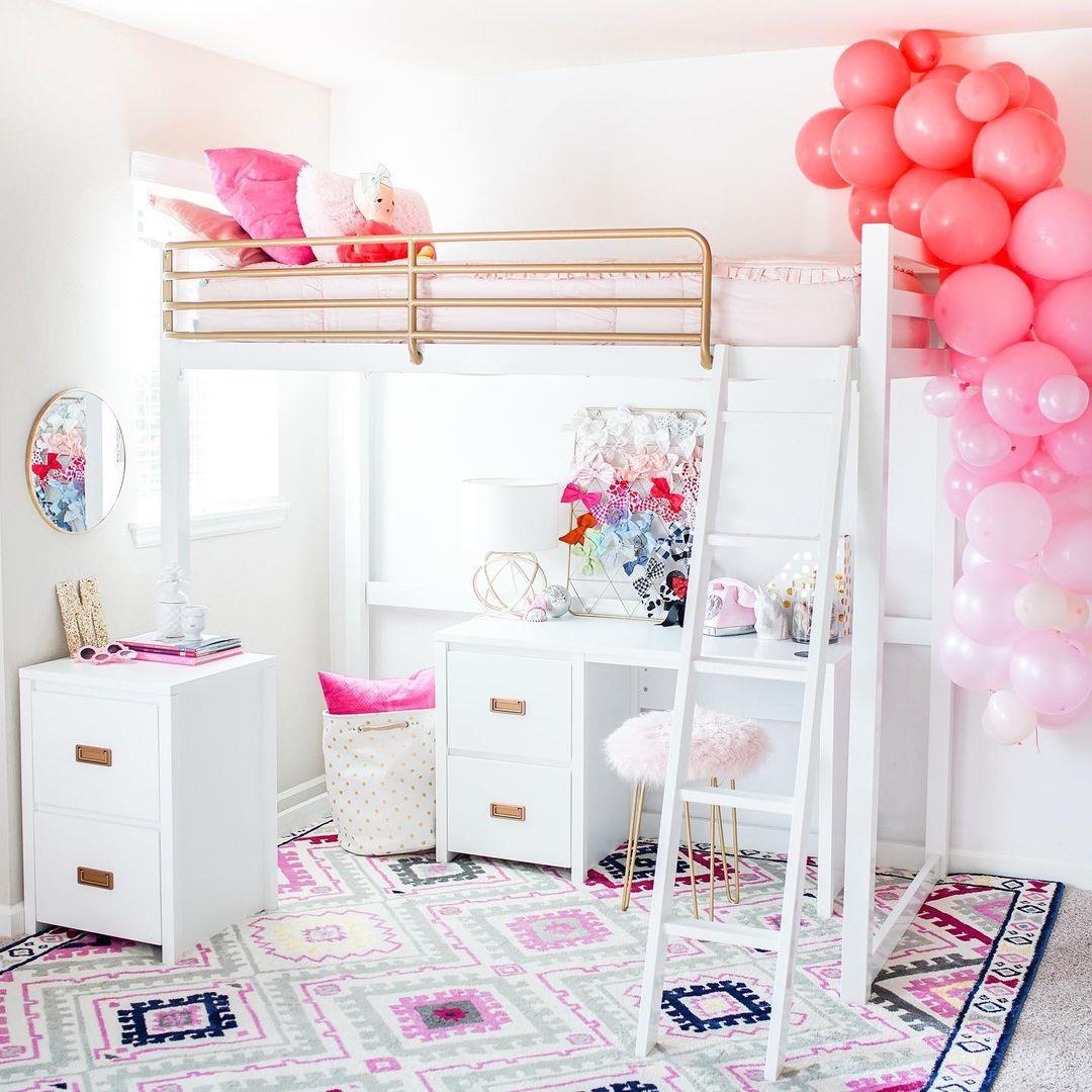 Little Seeds Monarch Hill Haven Metal Loft Bed - White - Twin