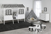 Little Seeds Rowan Valley Forest Loft Bed - White/Black - Twin