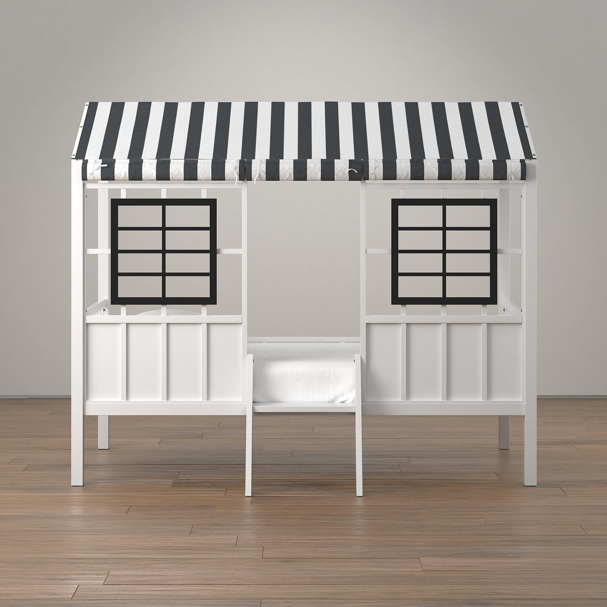 Little Seeds Rowan Valley Forest Loft Bed - White/Black - Twin