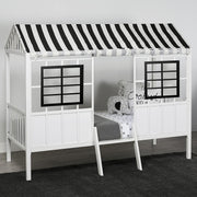 Little Seeds Rowan Valley Forest Loft Bed - White/Black - Twin