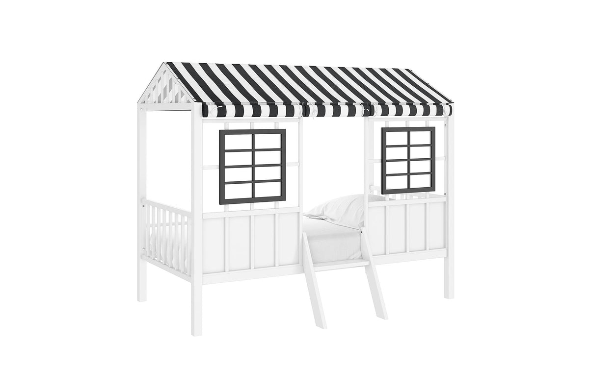 Little Seeds Rowan Valley Forest Loft Bed - White/Black - Twin