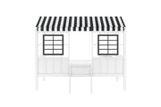 Little Seeds Rowan Valley Forest Loft Bed - White/Black - Twin