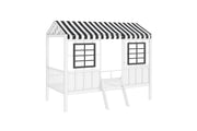 Little Seeds Rowan Valley Forest Loft Bed - White/Black - Twin