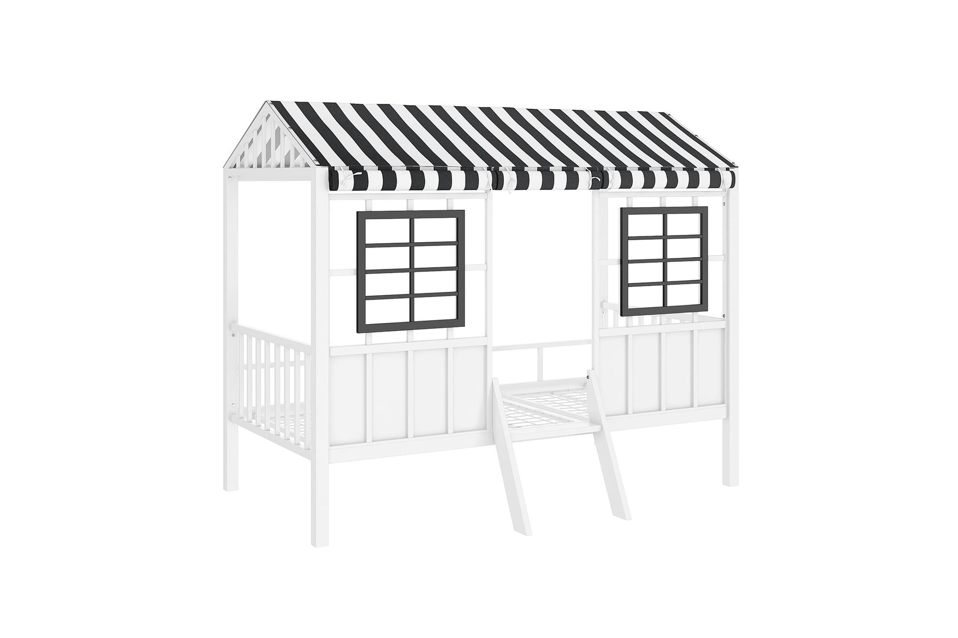 Little Seeds Rowan Valley Forest Loft Bed - White/Black - Twin