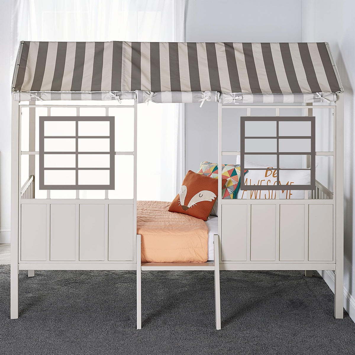 Little Seeds Rowan Valley Forest Loft Bed - Gray - Twin