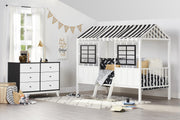 Little Seeds Rowan Valley Forest Loft Bed - White/Black - Twin
