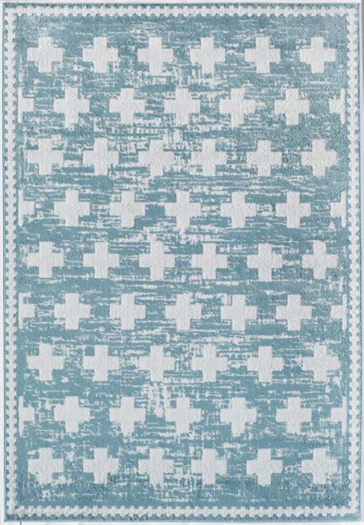 Little Seeds Serenity Impression Rug Teal Gray  5 x 7 - Grey