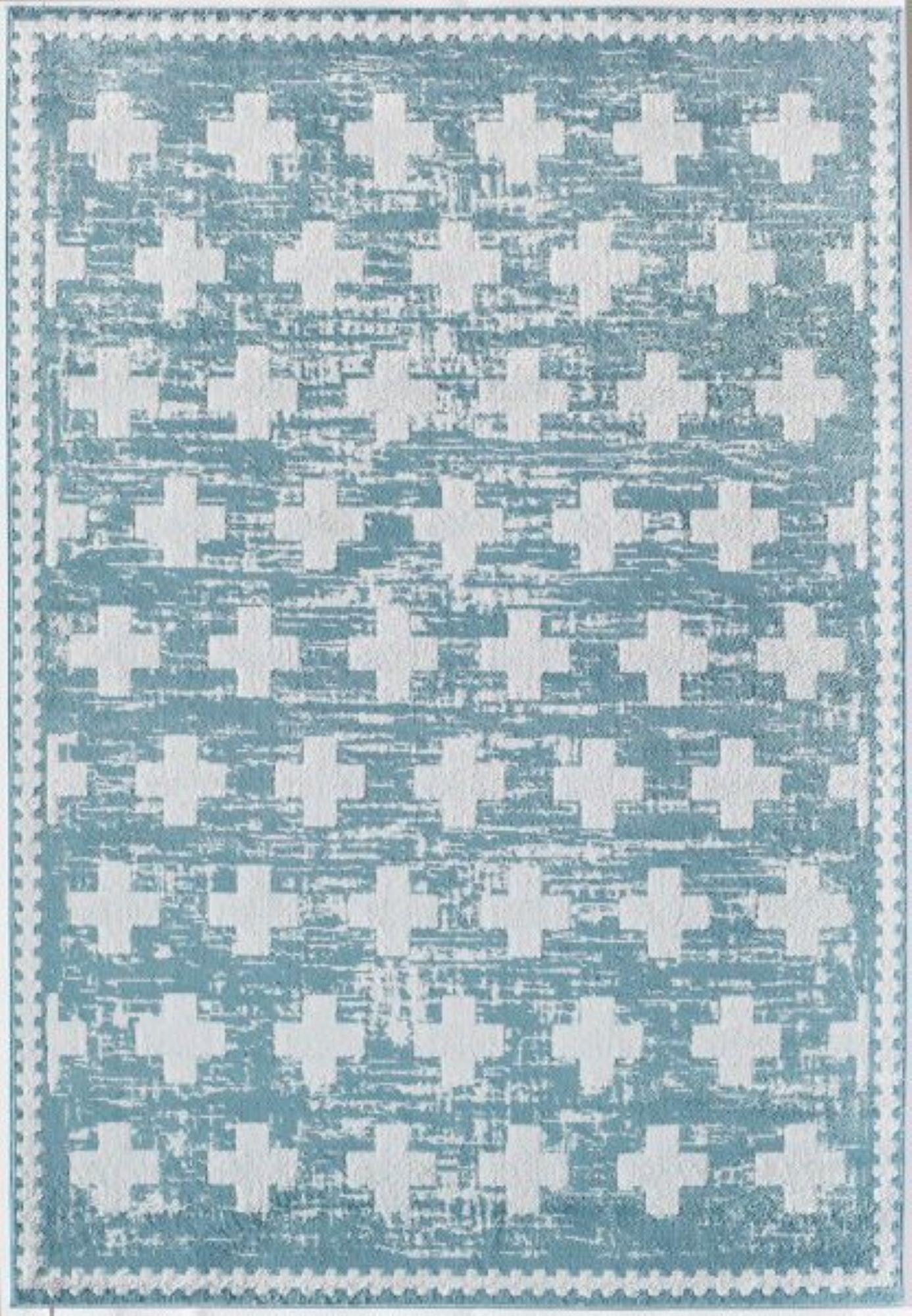Little Seeds Serenity Impression Rug Teal Gray  5 x 7 - Grey