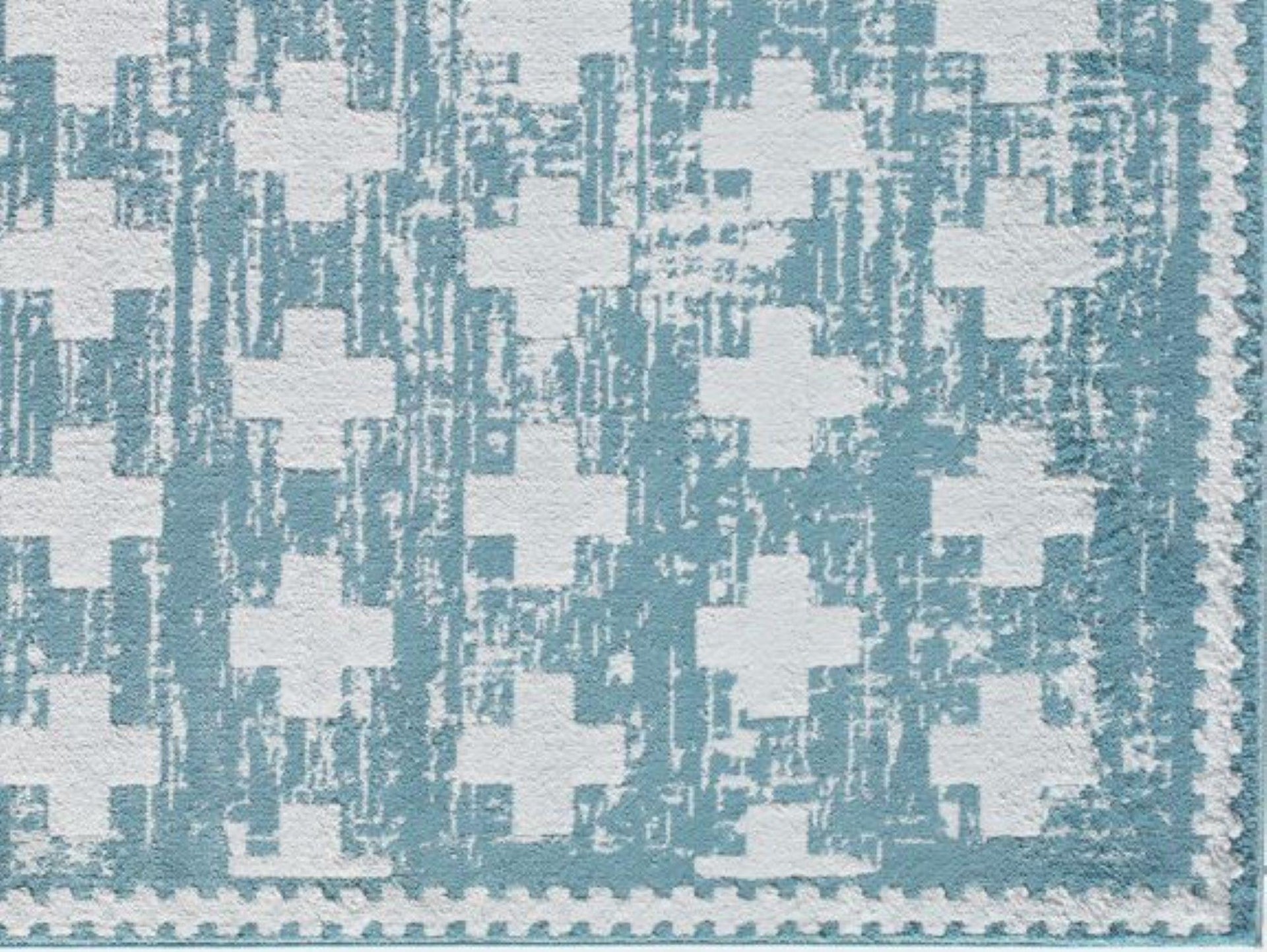 Little Seeds Serenity Impression Rug Teal Gray  5 x 7 - Grey