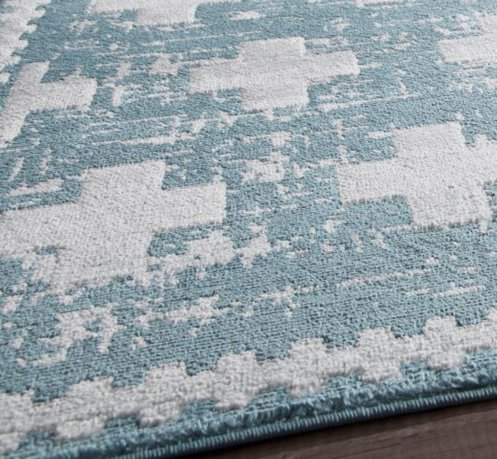 Little Seeds Serenity Impression Rug Teal Gray  5 x 7 - Grey