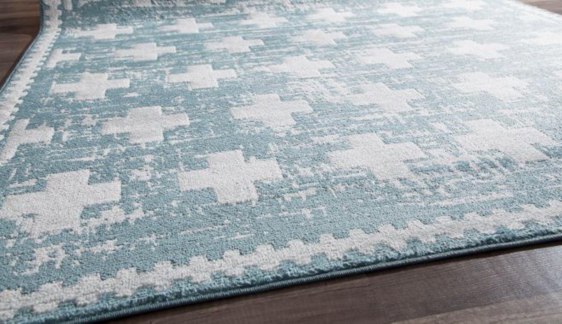 Little Seeds Serenity Impression Rug Teal Gray  5 x 7 - Grey