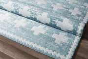 Little Seeds Serenity Impression Rug Teal Gray  5 x 7 - Grey
