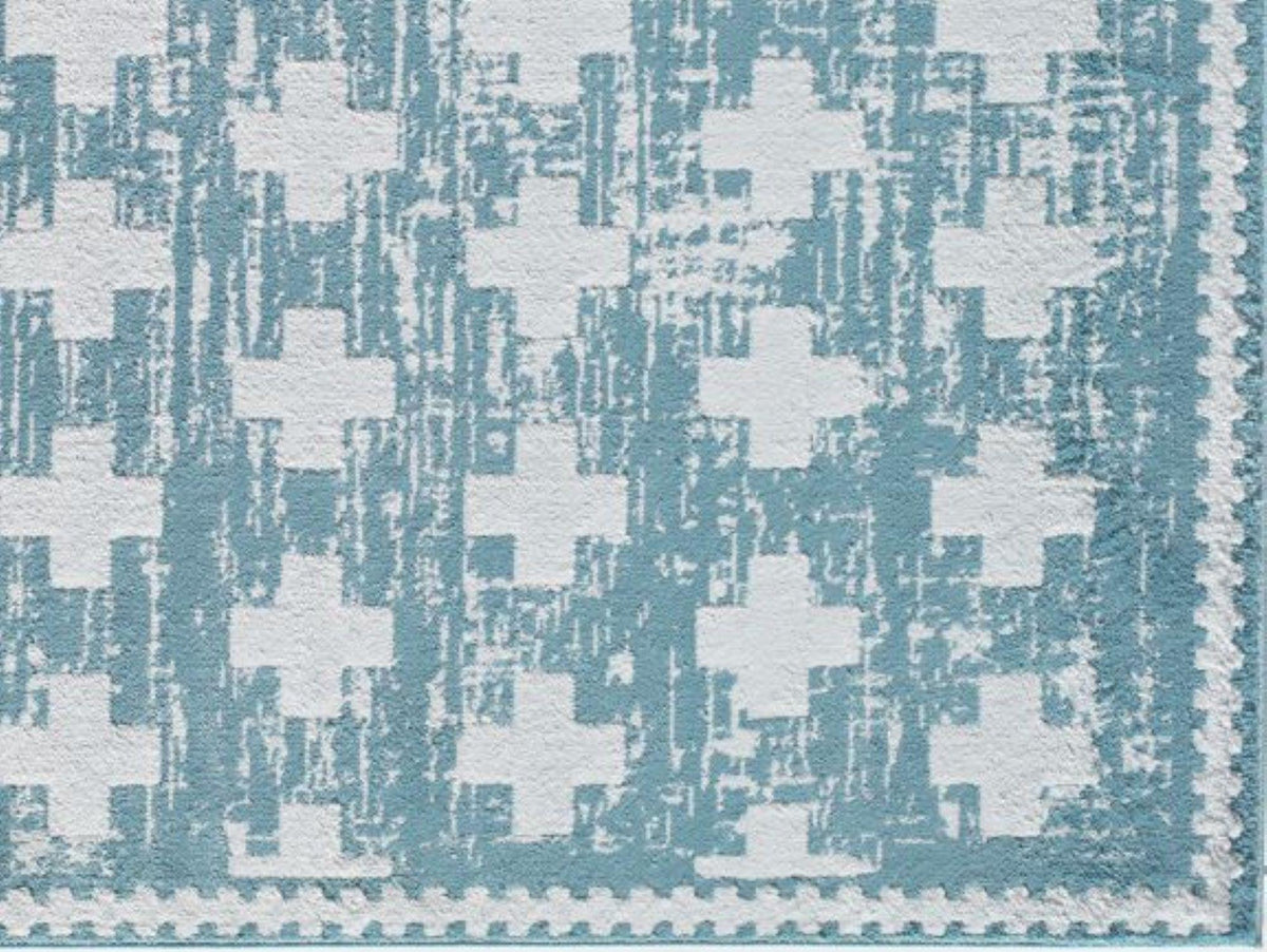 Little Seeds Serenity Impression Rug Teal Gray  8 x 10 - Gray