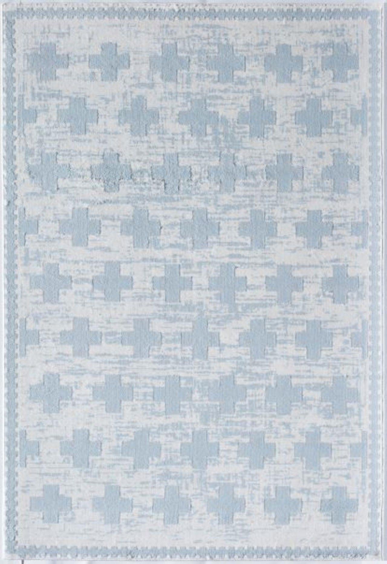 Little Seeds Serenity Impression Rug Wht/Lt Blue 8 x 10 - White/Blue
