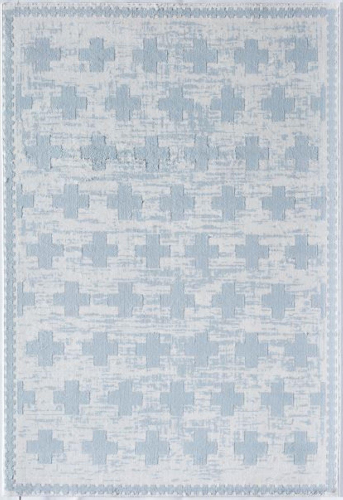 Little Seeds Serenity Impression Rug Wht/Lt Blue 8 x 10 - White/Blue