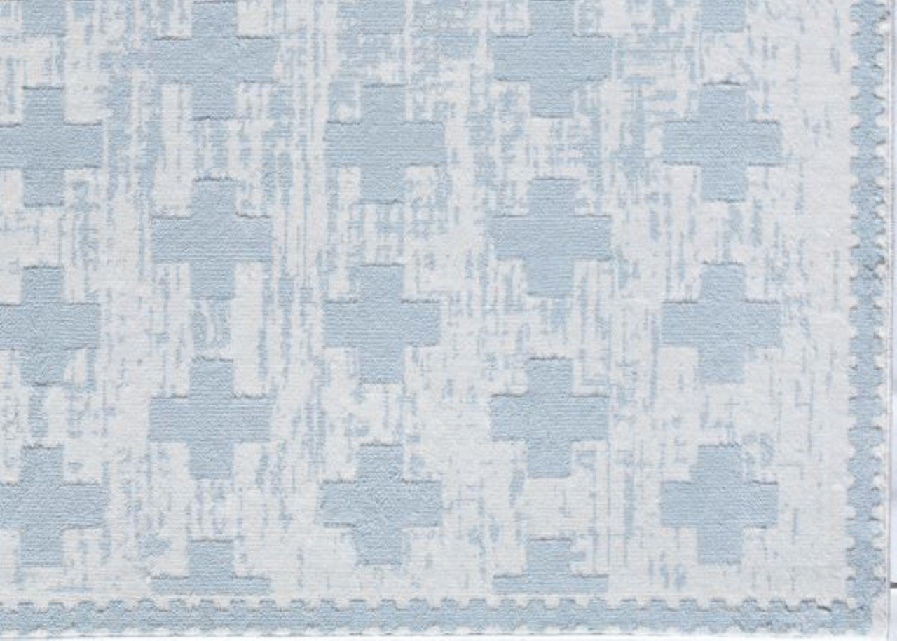 Little Seeds Serenity Impression Rug Wht/Lt Blue 8 x 10 - White/Blue