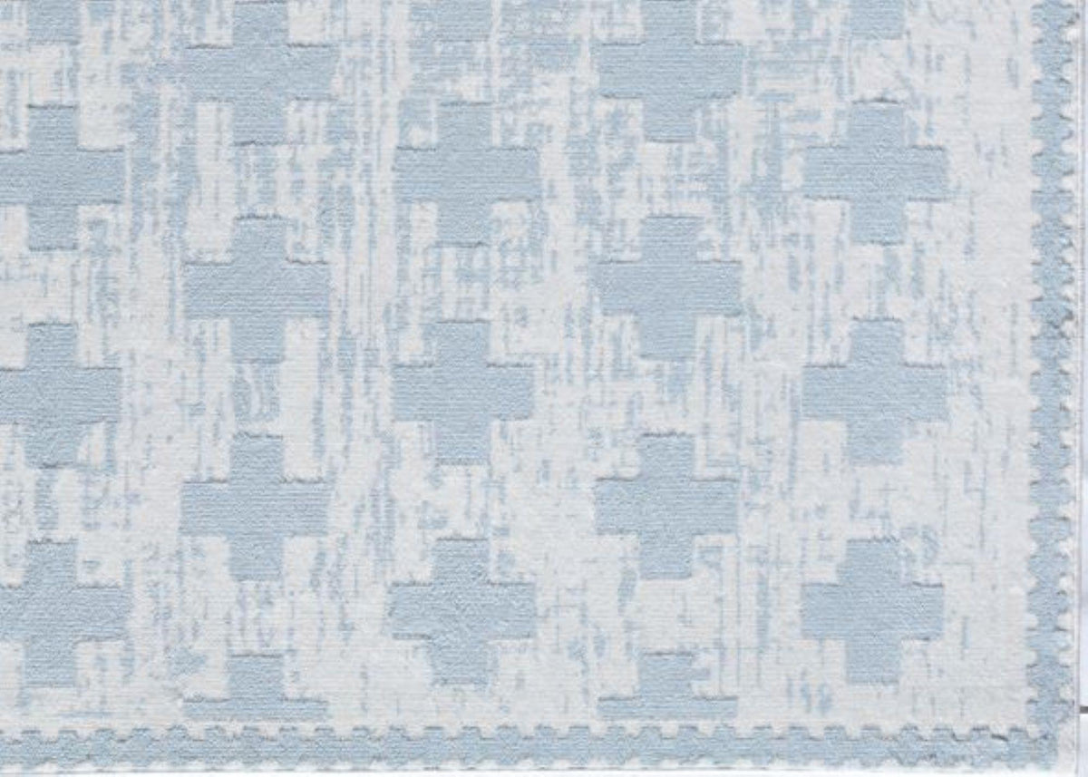 Little Seeds Serenity Impression Rug Wht/Lt Blue 8 x 10 - White/Blue
