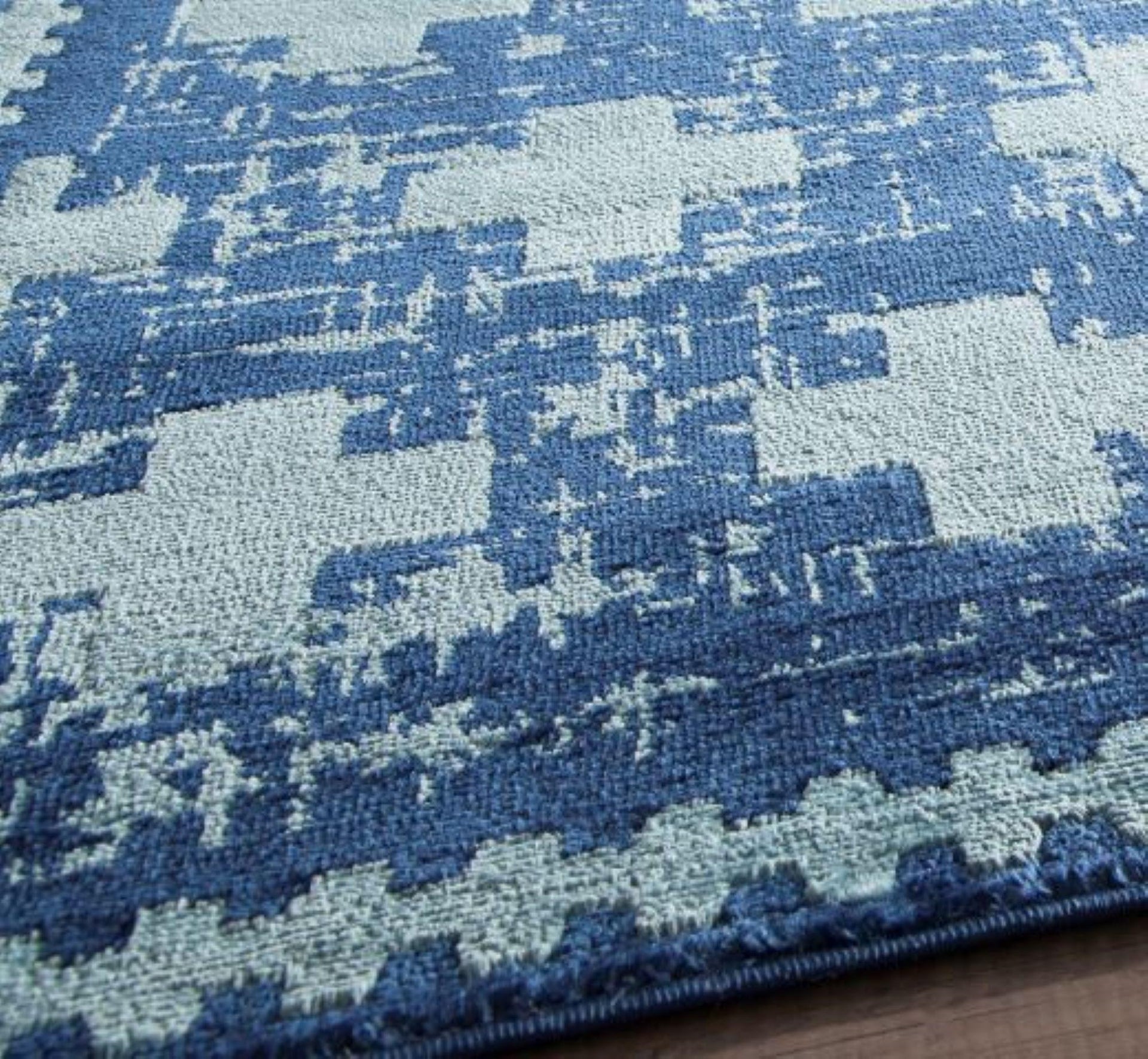 Little Seeds Serenity Impression Rug Navy/Aqua 5 x 7 - Navy
