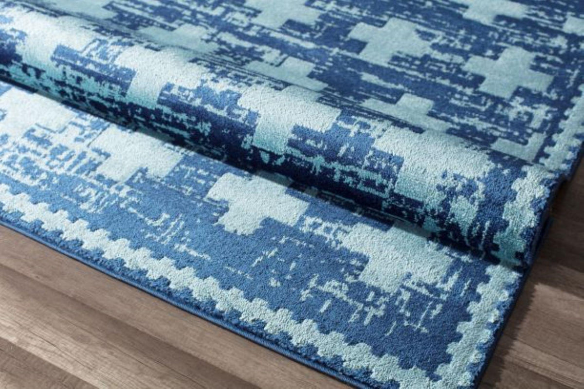 Little Seeds Serenity Impression Rug Navy/Aqua 5 x 7 - Navy