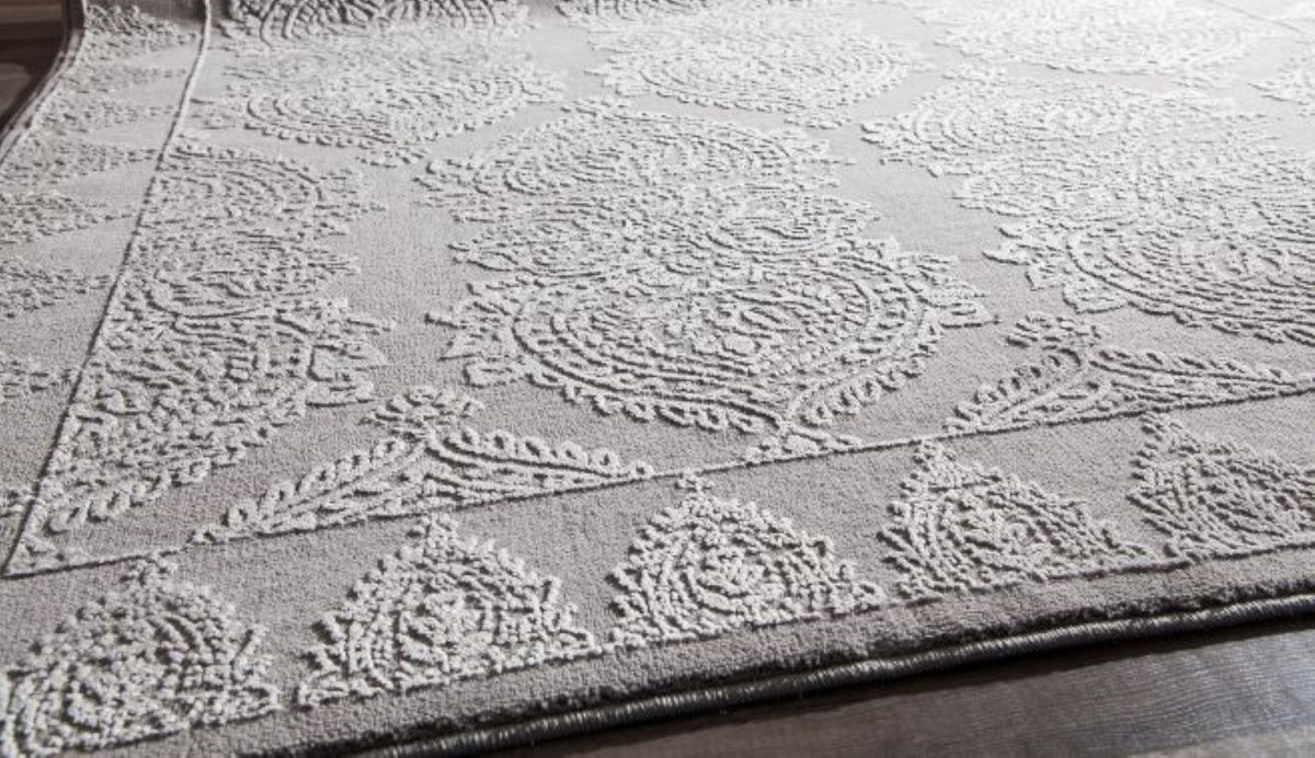 Little Seeds Magnolia Paisley Rug Gray 8 x 10 - Gray