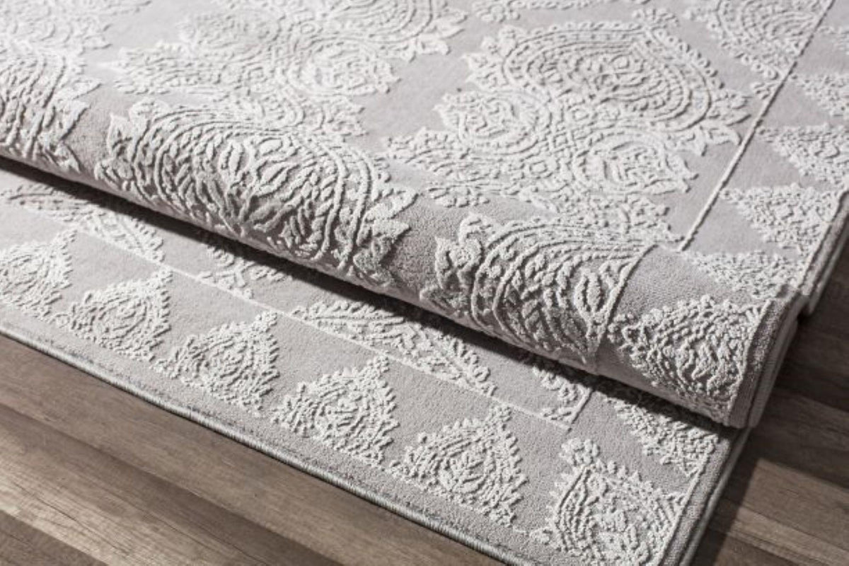 Little Seeds Magnolia Paisley Rug Gray 5 x 7 - Gray